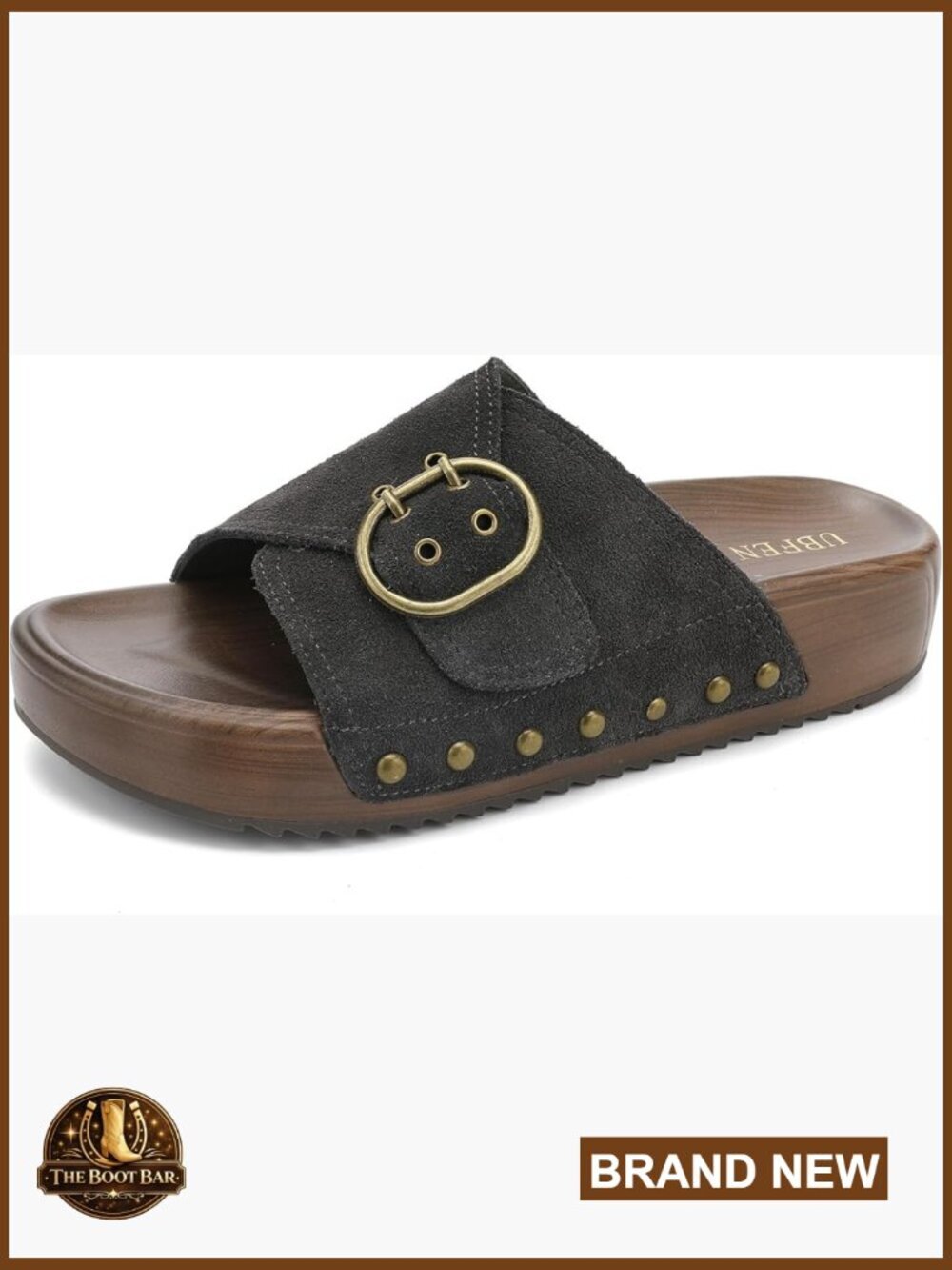 Genuine Leather Platform Sandals with Arch Support Slide Sandals